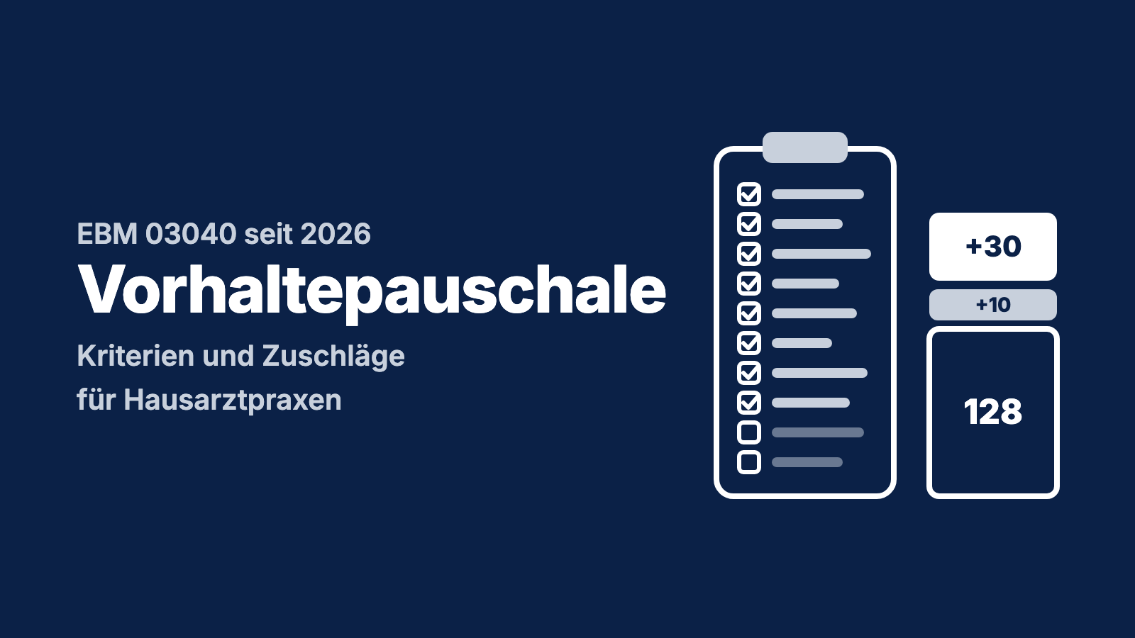 Vorhaltepauschale 2026: Kriterien, Zuschläge und Abschläge für Hausarztpraxen